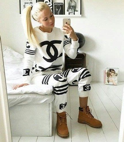 coco chanel jogging suit|Coco Chanel long skirt.